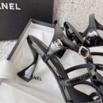 Босоножки Chanel Cruise CC Logo Leather 10609 — вид с другой стороны